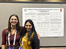 Michelle and Prakriti at Michelle's poster at the ACS Midwest/Great Lakes Regional Meeting in St. Louis, October 2023